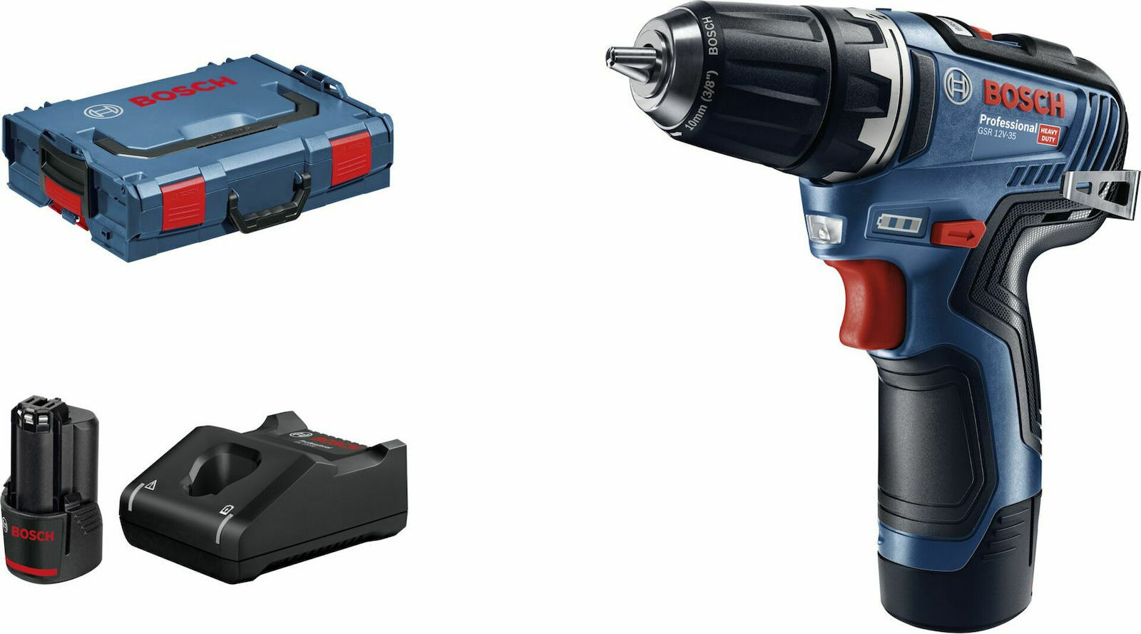 BOSCH GSR 12V-35 Professional Δραπανοκατσάβιδο Μπαταρίας (2x3.0Ah) 06019H8002