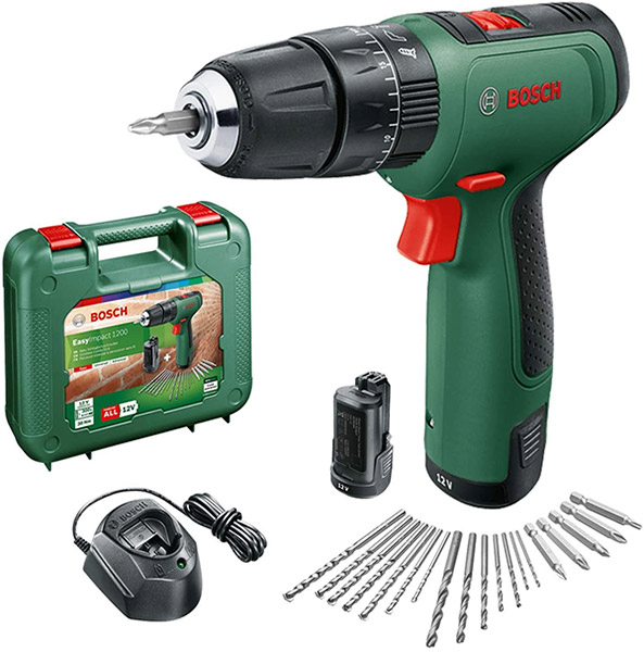 ΚΡΟΥΣΤΙΚΟ ΔΡΑΠΑΝΟΚΑΤΣΑΒΙΔΟ ΜΠΑΤΑΡΙΑΣ BOSCH EASY IMPACT 1200 12V 2X1.5AH+ set εξαρτημάτων 06039D3105