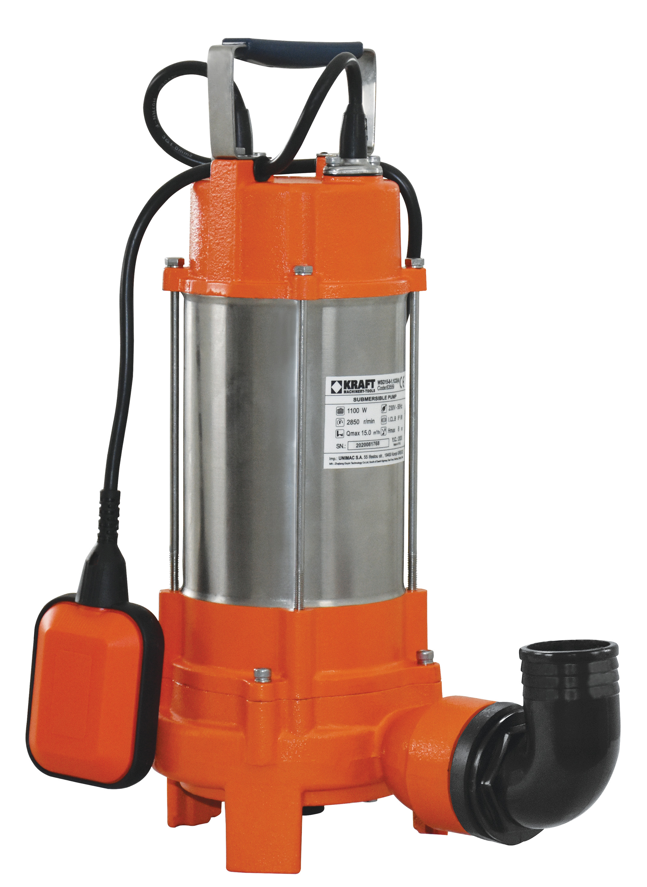 Υποβρύχιες αντλίες με κοπτήρα INOX 1100 W KRAFT 63559