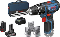 BOSCH GSB 12V-15 PROFESSIONAL ΚΡΟΥΣΤΙΚΟ ΔΡΑΠΑΝΟΚΑΤΣΑΒΙΔΟ ΜΠΑΤΑΡΙΑΣ + ΣΕΤ ΕΞΑΡΤΗΜΑΤΩΝ 06019B690G