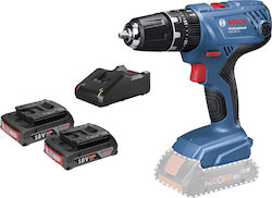 BOSCH GSB 18V-21 PROFESSIONAL ΚΡΟΥΣΤΙΚΟ ΔΡΑΠΑΝΟΚΑΤΣΑΒΙΔΟ 18V ΜΕ 2 ΜΠΑΤAΡΙΕΣ 2AH, ΒΑΛΙΤΣΑ, ΦΟΡΤΙΣΤΗ 06019H1107