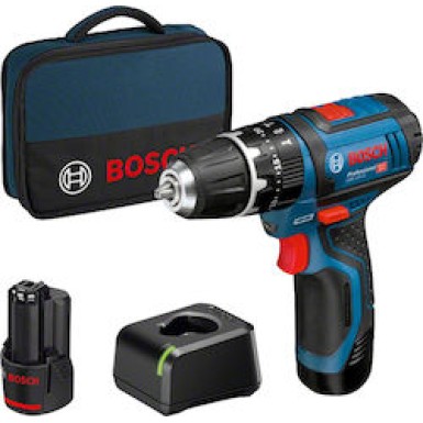 BOSCH GSB 12V-15 PROFESSIONAL ΚΡΟΥΣΤΙΚΟ ΔΡΑΠΑΝΟΚΑΤΣΑΒΙΔΟ ΜΠΑΤΑΡΙΑΣ + ΣΕΤ ΕΞΑΡΤΗΜΑΤΩΝ 06019B690H
