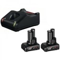 BOSCH PROFESSIONAL ADVANCED ΣΕΤ 2 X ΜΠΑΤΑΡΙΕΣ 12V GBA 2.0AH + 4.0AH ΚΑΙ ΦΟΡΤΙΣΤΗΣ GAL 12V-40 1600A01NC9