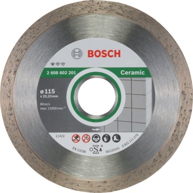 Διαμαντόδισκος Κοπής Πλακιδίων 115 mm BOSCH 2608602201