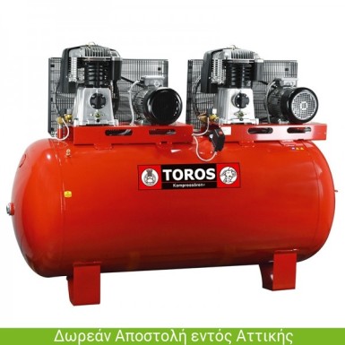 TOROS ΑΕΡΟΣΥΜΠΙΕΣΤΗΣ ΜΕ ΙΜΑΝΤΑ ΤΡΙΦΑΣΙΚΟΣ ΕΠΑΓΓΕΛΜΑΤΙΚΟΣ RED LINE ΣΤΑΘΕΡΟΣ 10HP+10HP 900lt 602075