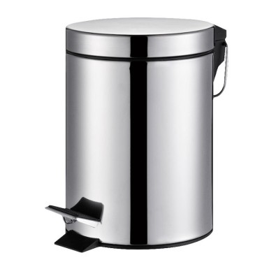 Μεταλλικο Καλαθακι Μπανιου 5L Χρωμιο Φ20,5X28Cm BTW9016 BORMANN 061441