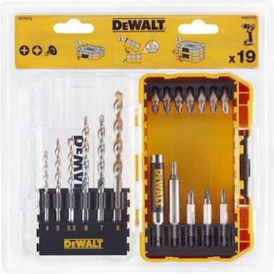 Dewalt Σετ Τρυπάνια – Μύτες Με Αντάπτορα 19 Τεμ. DT70712