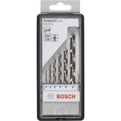 Σετ τρυπανιών (2-8mm) μετάλλου HSS-G Robust Line 6 τεμαχίων, 135° BOSCH  BOSCH  2607010529 