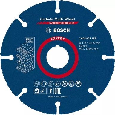 BOSCH ΔΙΣΚΟΣ ΚΟΠΗΣ EXPERT CARBIDE MULTI WHEEL ΓΕΝΙΚΗΣ ΧΡΗΣΗΣ ΚΑΡΒΙΔΙΟΥ 125MM 2608901189