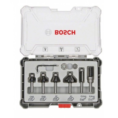 BOSCH - Σετ Φρέζες για Ρούτερ 6mm - 6 Τεμαχίων ΚΩΔΙΚΟΣ: 2607017468