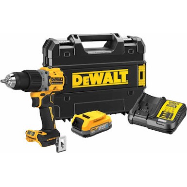 Κρουστικό Δραπανοκατσάβιδο 18V Brushless 18V PowerStack Li-Ion (1×1.7Ah) σε βαλίτσα μεταφοράς TSTAK DeWalt DCD805E1T