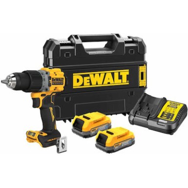 Κρουστικό Δραπανοκατσάβιδο 18V Brushless 18V PowerStack Li-Ion (2×1.7Ah) σε βαλίτσα μεταφοράς TSTAK DeWalt DCD805E2T