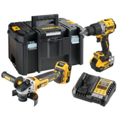 Dewalt Σετ Κρουστικό Δραπανοκατσάβιδο & Γωνιακός Τροχός 18V 2×5.0Ah DCK2026P2T