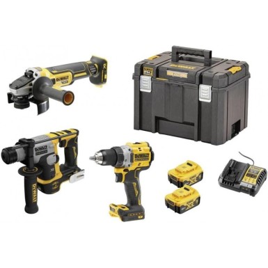 Dewalt Σετ Δραπανοκατσάβιδο & Πιστολέτο & Γωνιακός Τροχός 18V 2×5.0Ah DCK355P2T