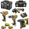 Dewalt Σετ Γωνιακός Τροχός – Κρουστικό Δραπανοκατσάβιδο- Πιστολέτο & Παλμικό Κατσαβίδι 18V 3X5,0Ah Tstak DCK422P3T-QW