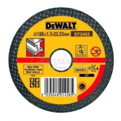 Δισκος κοπης μεταλλου Φ180x1.7mm DEWALT DT3483