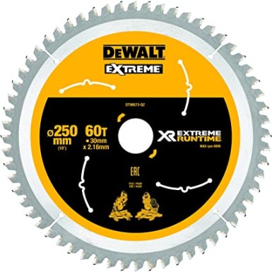 DEWALT Δίσκος κοπής για Ξύλο Extreme Runtime 250mm X 60 Δόντια DT99573-QZ