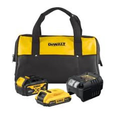DEWALT Συσκευασία 1 XR 18V 4Ah μπαταρία XR,18V 2Ah Li-ion μπαταρία και φορτιστής DCB1102MDR-QW 