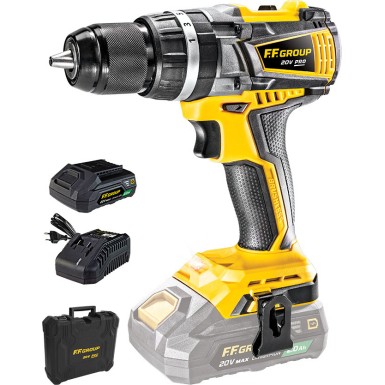 FFGROUP CHD/60-BL 20V PRO Δραπανοκατσάβιδο Κρουστικό Μπαταριάς Brushless (1×2,0Ah) Με Φορτιστή Και Βαλίτσα 46670