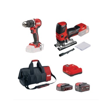 FLEX - PACK CF3 Κρουστικό Δραπανοκατσάβιδο & Σέγα Μπαταρίας 18V (1x2.5Ah, 1x5.0Ah) 10056