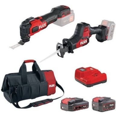 FLEX - PACK CF4 Πολυεργαλείο Multi-Cutter & Σπαθόσεγα Μπαταρίας 18V (1x2.5Ah, 1x5.0Ah) 10058