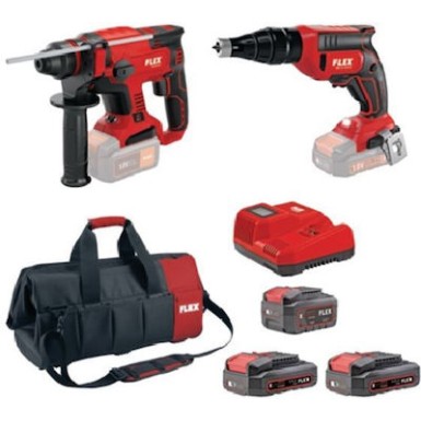 FLEX - PACK CF7 Περιστροφικό Πιστολέτο & Κατσαβίδι Γυψοσανίδας 18V (2x2.5Ah & 1x5.0Ah) 10061