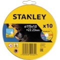 STANLEY® Εξαιρετικά λεπτός επίπεδος συγκολλημένος δίσκος κοπής από ανοξείδωτο χάλυβα, 115 x 22,23 x 1 mm STA38252-XJ