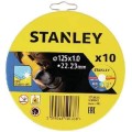 STANLEY® Εξαιρετικά λεπτός επίπεδος συγκολλημένος δίσκος κοπής από ανοξείδωτο χάλυβα, 125x22,23x1mm (10 ΤΜΧ) STA38257-XJ