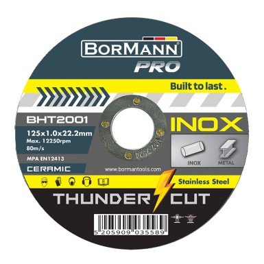 ΔΙΣΚΟΣ ΚΟΠΗΣ ''THUNDER-CUT"  ΙΝΟΧ EXTRA LONG CERAMIC Φ125x1mm 10τεμ