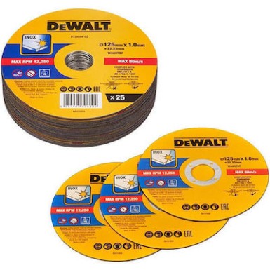 Δίσκος Κοπής Inox 125x1mm Σετ 25 τεμ DEWALT DT20594 