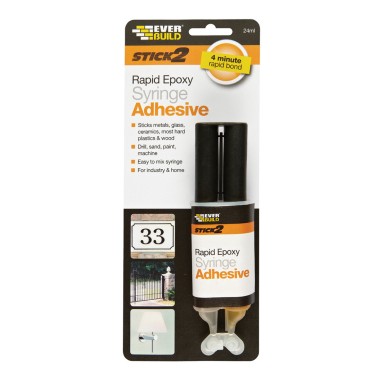EverBuild 483851 RAPID EPOXY SYRINGE -  ΔΥΟ ΣΥΣΤΑΤΙΚΩΝ ΙΣΧΥΡΟ ΣΥΓΚΟΛΛΗΤΙΚΟ 4 ΛΕΠΤΩΝ , 24ML (ΔΙΑΦΑΝΕΣ)