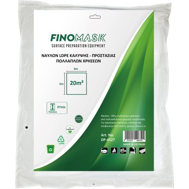 FinoMask DP-4527 ΝΑΥΛΟΝ ΚΑΛΥΨΗΣ ΕΠΙΦΑΝΕΙΩΝ 4MT Χ 5 MT (500GSM -27MIC)