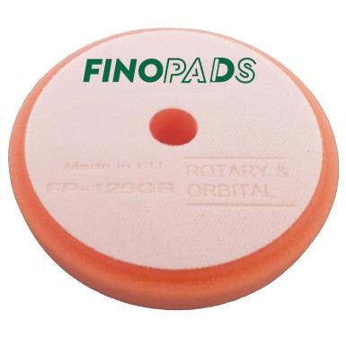 FinoPads FP-125OR ΣΦΟΥΓΓΑΡΙ ΓΥΑΛΙΣΜΑΤΟΣ "PRO" ΜΕΣΑΙΟ-ΣΚΛΗΡΟ 125/150mm, ΠΑΧΟΣ 30mm (ΠΟΡΤΟΚΑΛΙ)