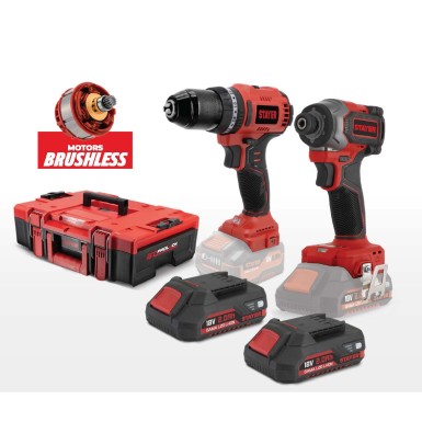 STAYER Δραπανοκατσάβιδο 50Nm+ Παλμικό 230Nm Brushless 18V - L20 Set 2*4.0Ah