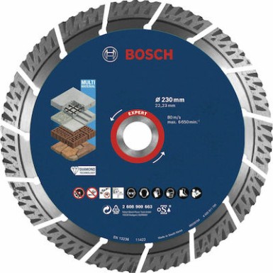 Διαμαντόδισκος Κοπής EXPERT MultiMaterial 230 x 22,23 x 2,4 x 15mm BOSCH 2608900663