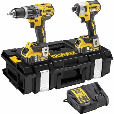 DEWALT Σετ Brushless Δραπ/δο Kρουστικό 18V (DCD796) και Παλμικό Kατσαβίδι 18V (DCF887) 2x5.0Ah σε DS150 DCK266P2