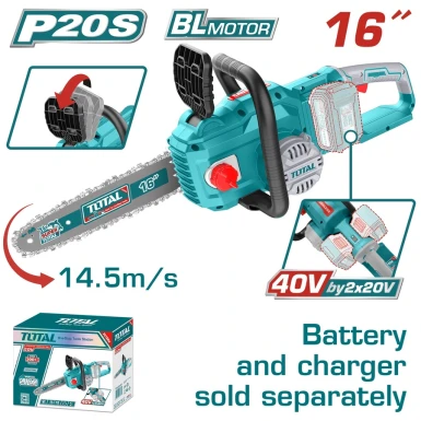 TOTAL ΕΠΑΓΓ. ΑΛΥΣΟΠΡΙΟΝΟ 16" / 40cm ΜΠΑΤ. Li-ion 2X20V ΧΩΡΙΣ ΜΠΑΤΑΡΙΑ & ΦΟΡΤΙΣΤΗ (TGSLI40168)