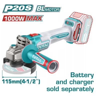 TOTAL TAGLI27153E ΕΠΑΓΓ. ΓΩΝΙΑΚΟΣ ΤΡΟΧΟΣ ΜΠΑΤ. Li-ion 20V / 115mm ΧΩΡΙΣ ΜΠΑΤΑΡΙΑ & ΦΟΡΤΙΣΤΗ 