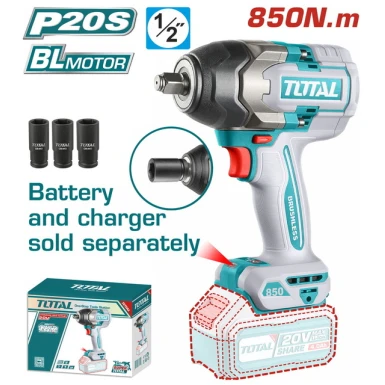 TOTAL TIWLI-20851 ΕΠΑΓΓ. ΜΠΟΥΛΟΝΟΚΛΕΙΔΟ ΜΠΑΤ. Li-ion 20V / 850Nm ΧΩΡΙΣ ΜΠΑΤΑΡΙΑ & ΦΟΡΤΙΣΤΗ