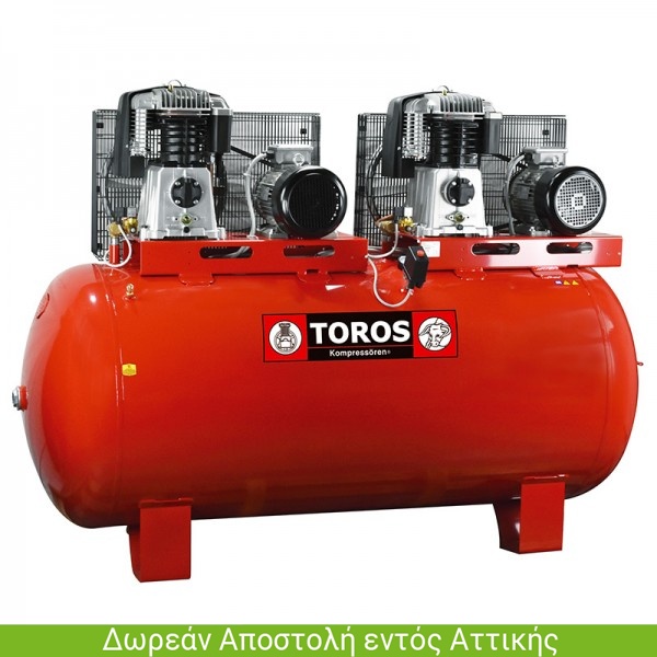 TOROS ΑΕΡΟΣΥΜΠΙΕΣΤΗΣ ΜΕ ΙΜΑΝΤΑ ΤΡΙΦΑΣΙΚΟΣ ΕΠΑΓΓΕΛΜΑΤΙΚΟΣ RED LINE ΣΤΑΘΕΡΟΣ 10HP+10HP 900lt 602075