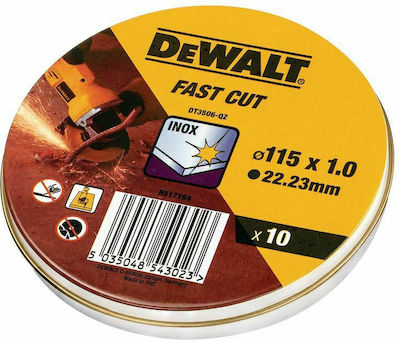 DeWalt DT3506 – Δίσκος κοπής INOX 115×1.0mm 10τμχ