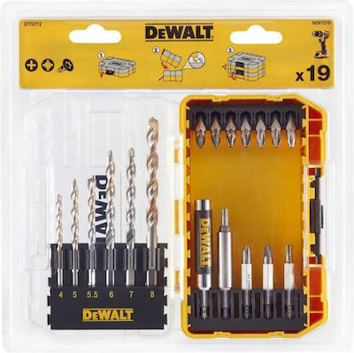 Dewalt Σετ Τρυπάνια – Μύτες Με Αντάπτορα 19 Τεμ. DT70712