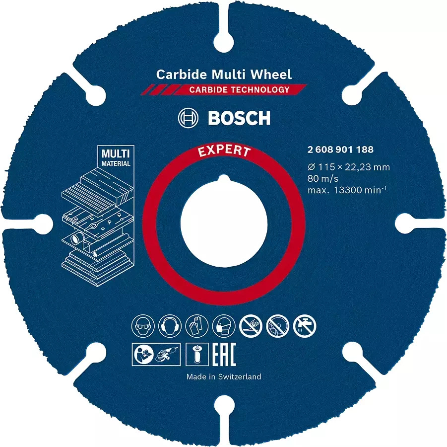 BOSCH ΔΙΣΚΟΣ ΚΟΠΗΣ EXPERT CARBIDE MULTI WHEEL ΓΕΝΙΚΗΣ ΧΡΗΣΗΣ ΚΑΡΒΙΔΙΟΥ 125MM 2608901189