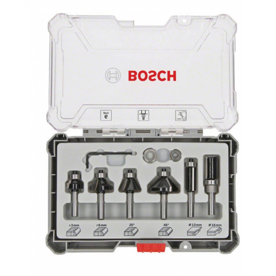 BOSCH - Σετ Φρέζες για Ρούτερ 6mm - 6 Τεμαχίων ΚΩΔΙΚΟΣ: 2607017468