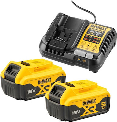 Dewalt Σετ Μπαταρίες & Φορτιστής 5.0Ah 18V DCB1104P2