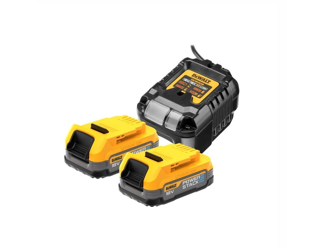 Dewalt Σετ 2 Μπαταρίες Li-Ion 18V (2X2.0Ah) με Φορτιστή Powerstak DCB1102E2-QW