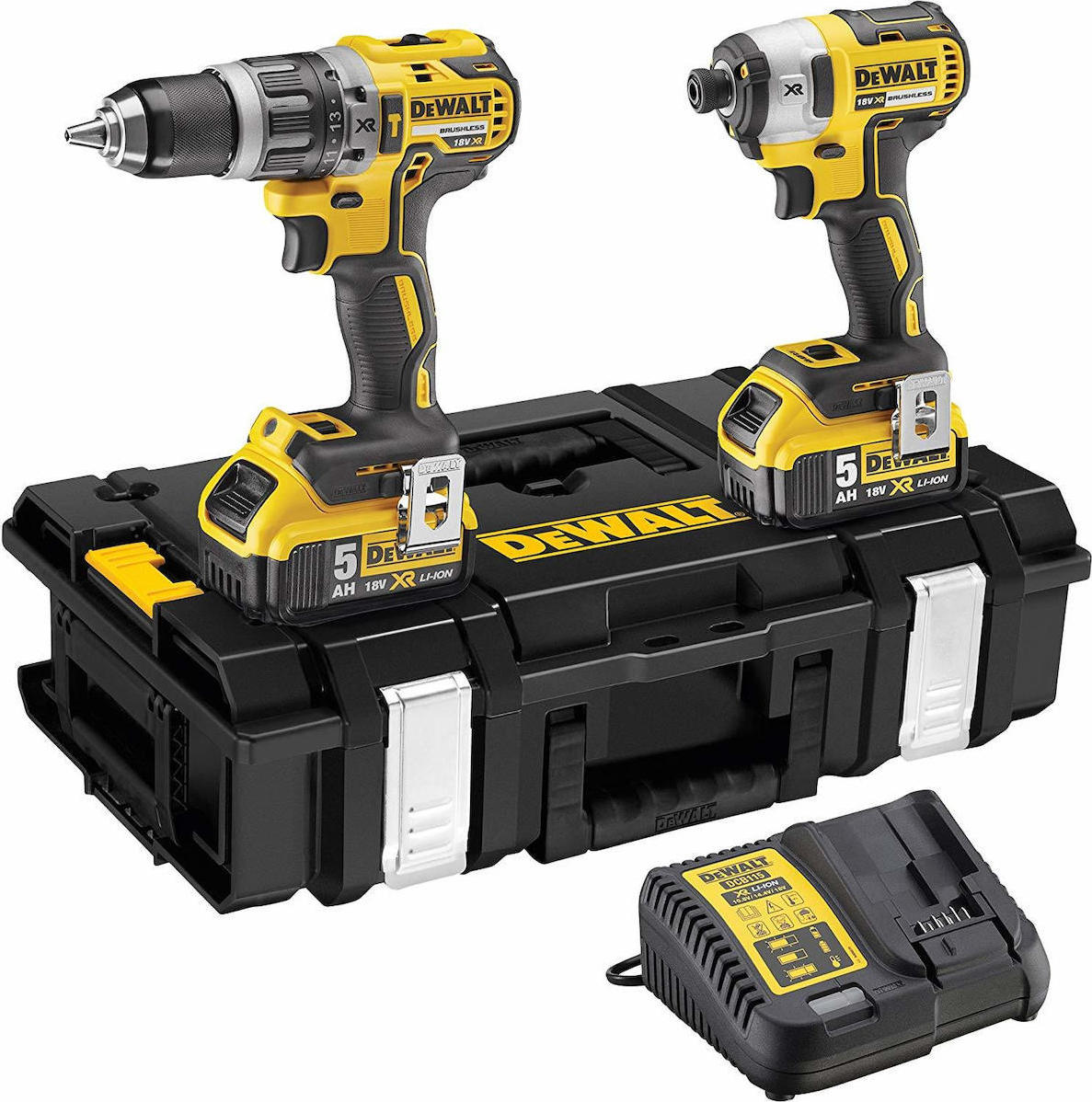 DEWALT Σετ Brushless Δραπ/δο Kρουστικό 18V (DCD796) και Παλμικό Kατσαβίδι 18V (DCF887) 2x5.0Ah σε DS150 DCK266P2