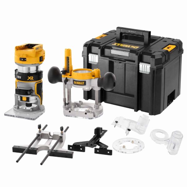 Dewalt Ρούτερ Βυθιζόμενο & Περιθωρίων 1/4″ 8mm 18V XR Solo DCW604NT
