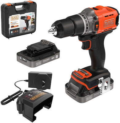 BLACK&DECKER Σετ Δραπανοκατσάβιδο κρουστικό μπαταρίας 18V / 2Χ2Ah BCD383D2XK-QW