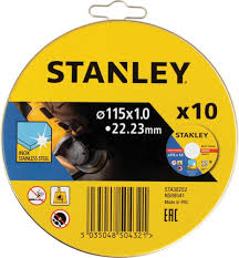 STANLEY® Εξαιρετικά λεπτός επίπεδος συγκολλημένος δίσκος κοπής από ανοξείδωτο χάλυβα, 115 x 22,23 x 1 mm STA38252-XJ